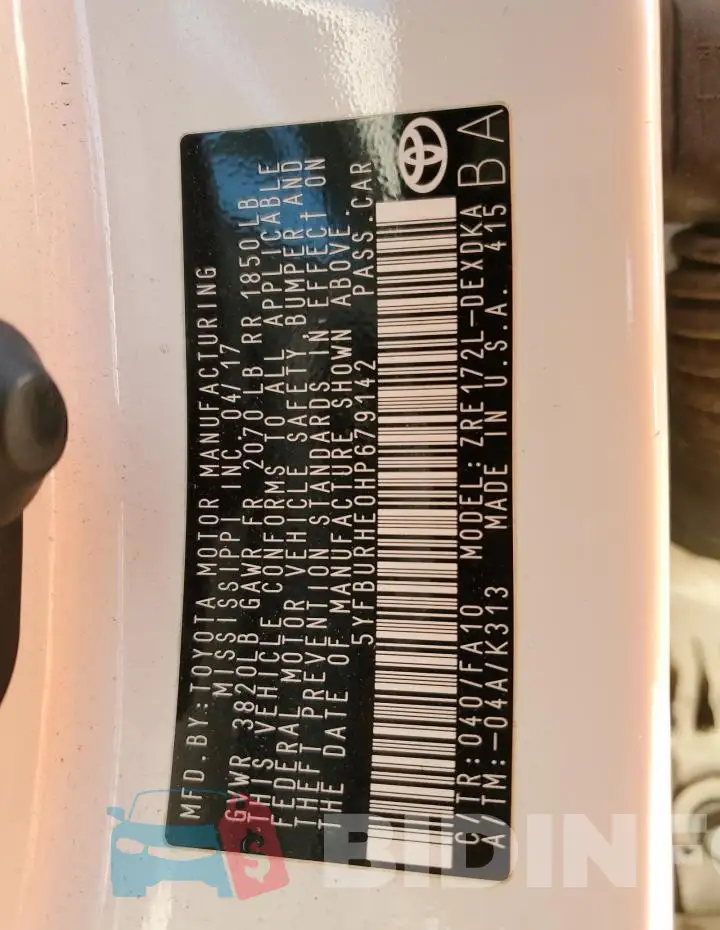 5YFBURHE0HP679142 Photo# 12