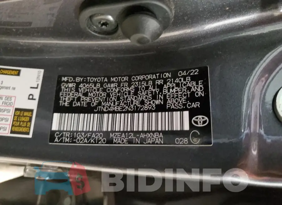 JTND4MBE2N3172893 Photo# 13