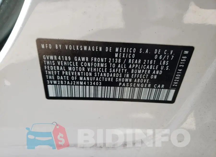 3VW2B7AJ2HM413403 Photo# 13