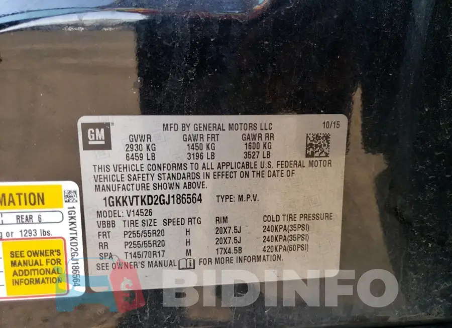 1GKKVTKD2GJ186564 Photo# 13