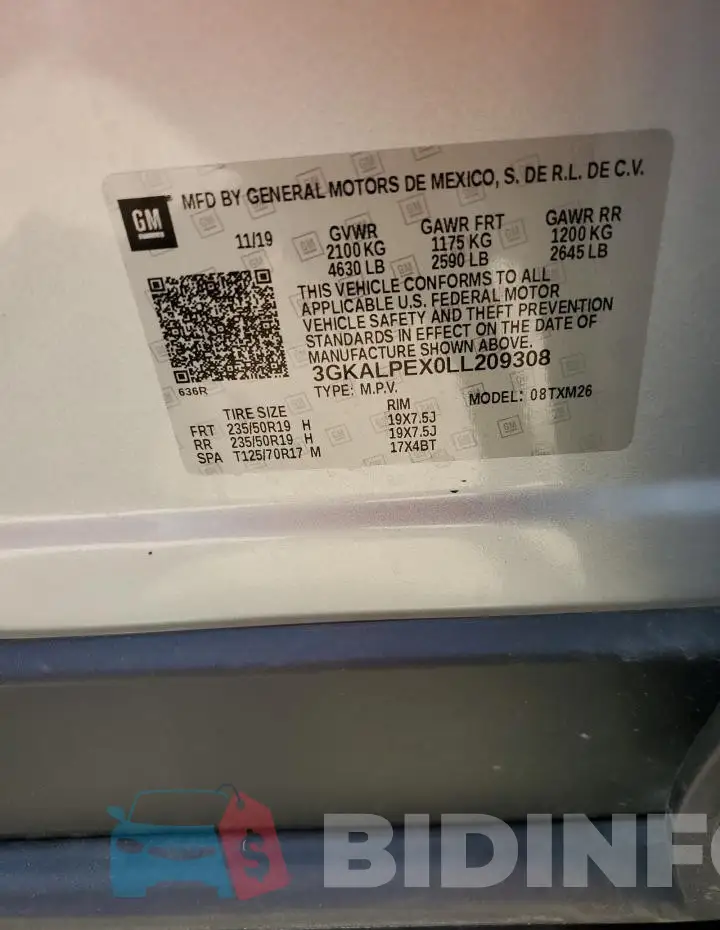 3GKALPEX0LL209308 Photo# 12