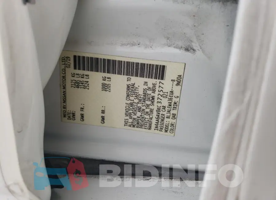 1N4AA6AV8KC372577 Photo# 12