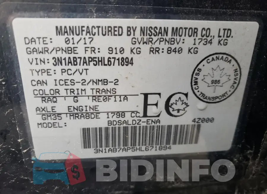 3N1AB7AP5HL671894 Photo# 13