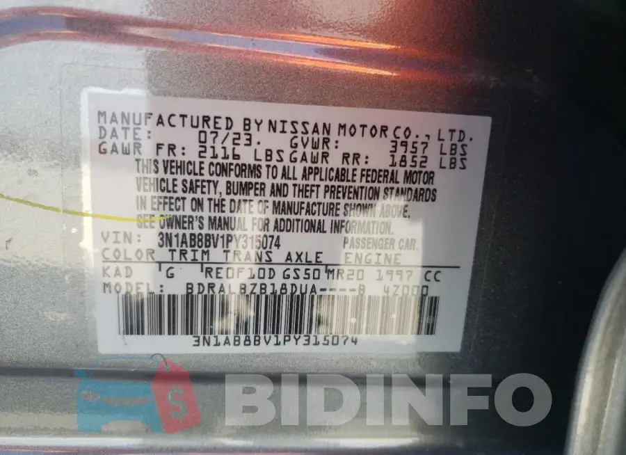 3N1AB8BV1PY315074 Photo# 13