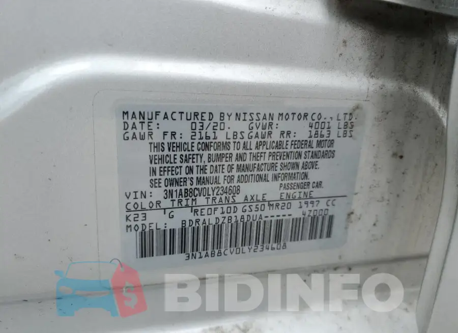 3N1AB8CV0LY234608 Photo# 12