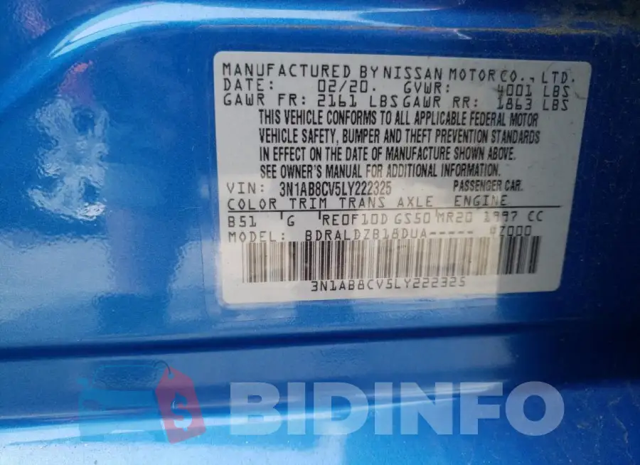3N1AB8CV5LY222325 Photo# 12