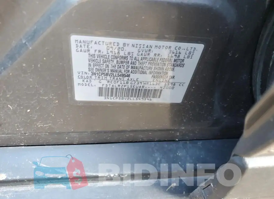 3N1CP5BV2LL549546 Photo# 12