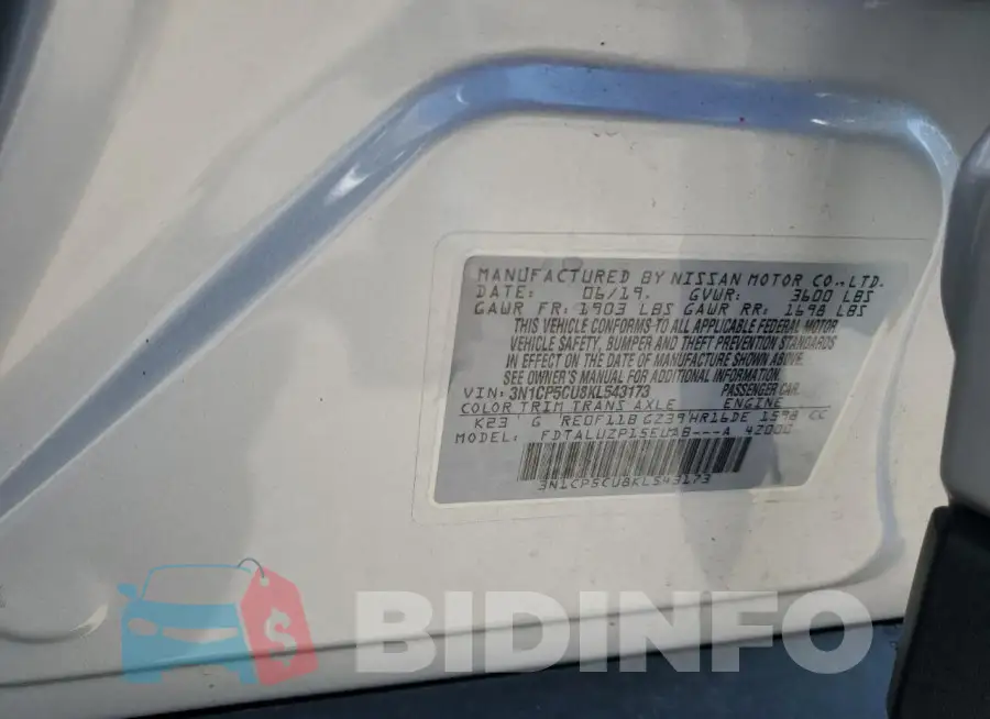 3N1CP5CU8KL543173 Photo# 13