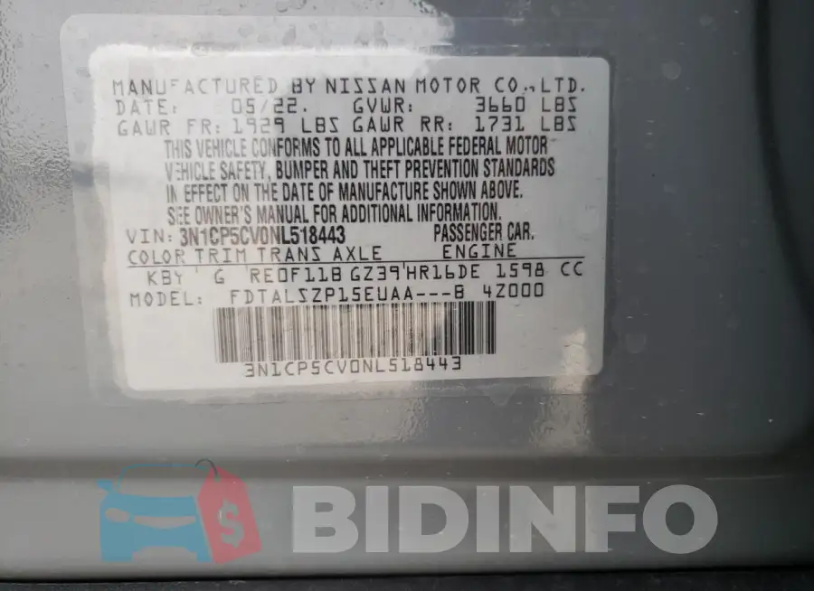 3N1CP5CV0NL518443 Photo# 12
