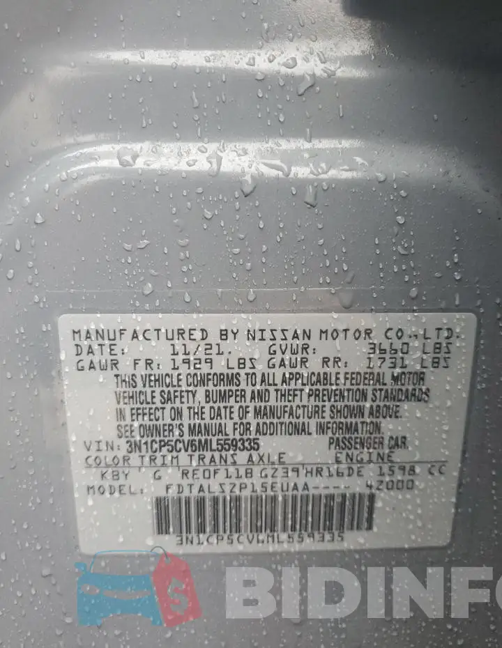 3N1CP5CV6ML559335 Photo# 12