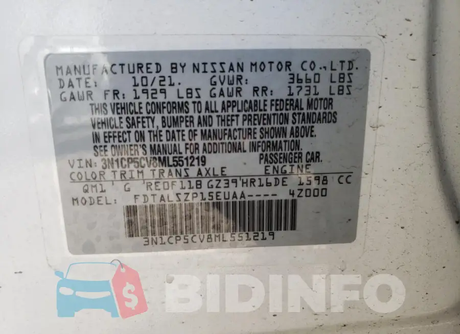 3N1CP5CV8ML551219 Photo# 13