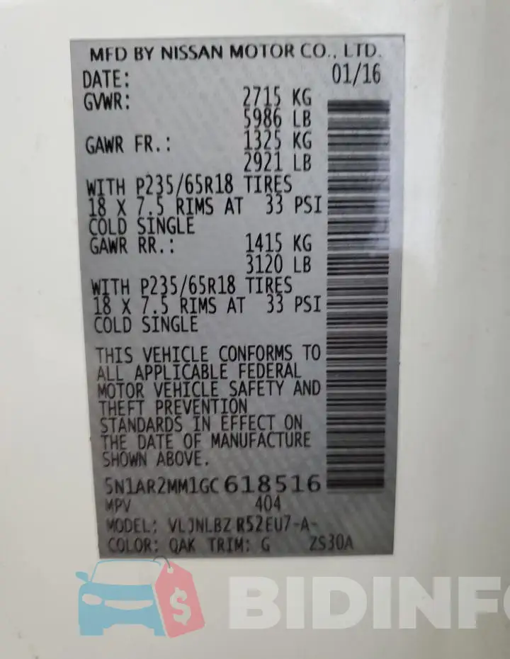 5N1AR2MM1GC618516 Photo# 13