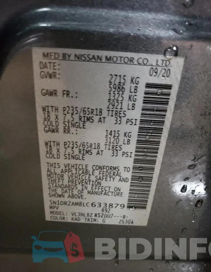 5N1DR2AM8LC633879 Photo# 12