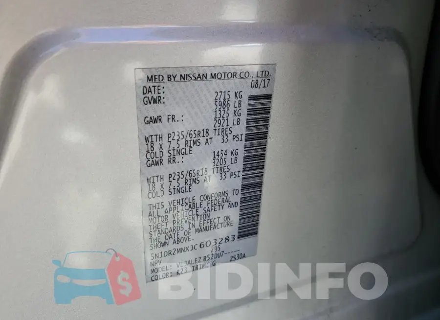 5N1DR2MNXJC603283 Photo# 14