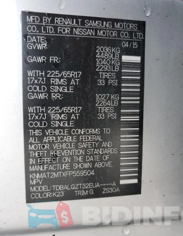 KNMAT2MTXFP559504 Photo# 12