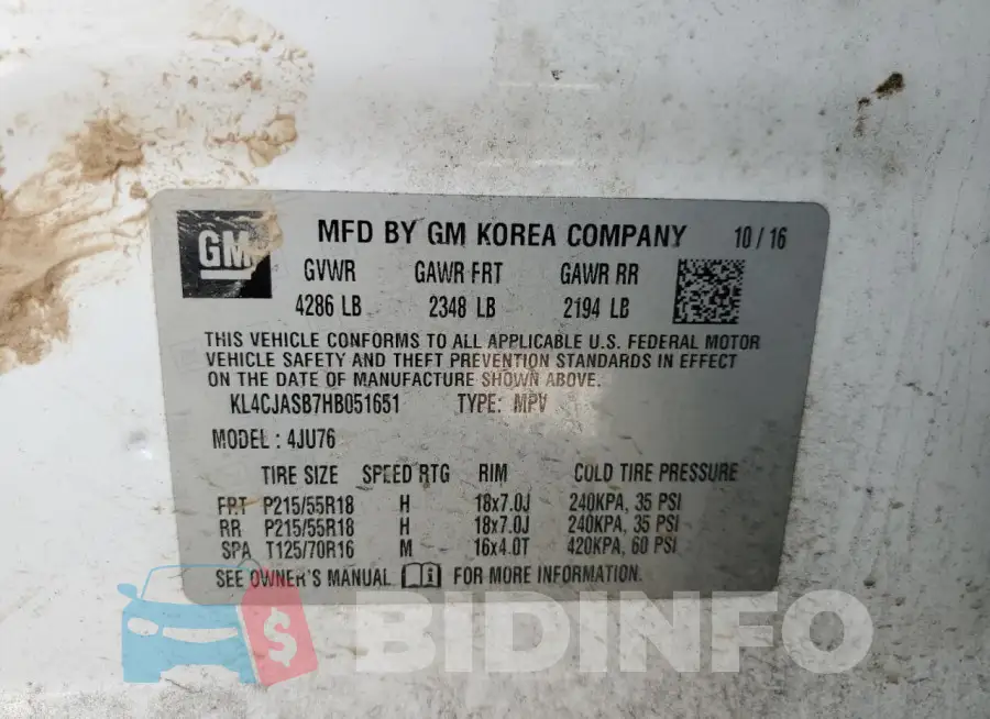 KL4CJASB7HB051651 Photo# 13