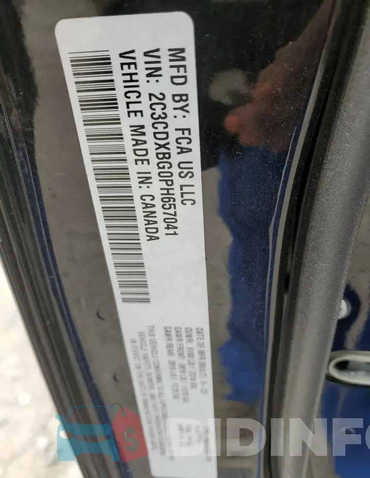 2C3CDXBG0PH657041 Photo# 12