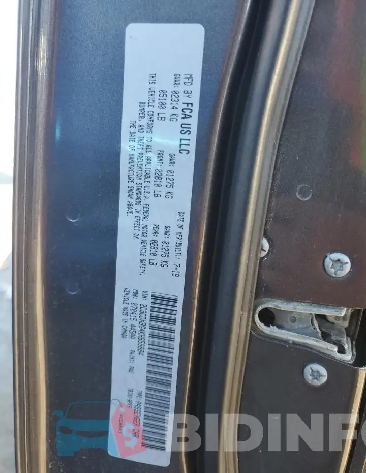 2C3CDXBG4KH659884 Photo# 12