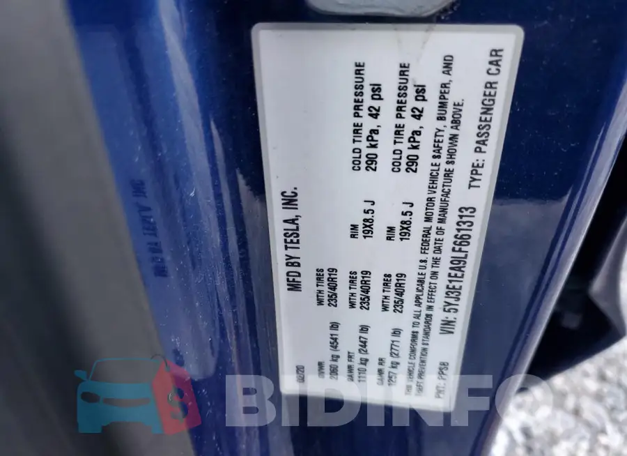 5YJ3E1EA9LF661313 Photo# 12