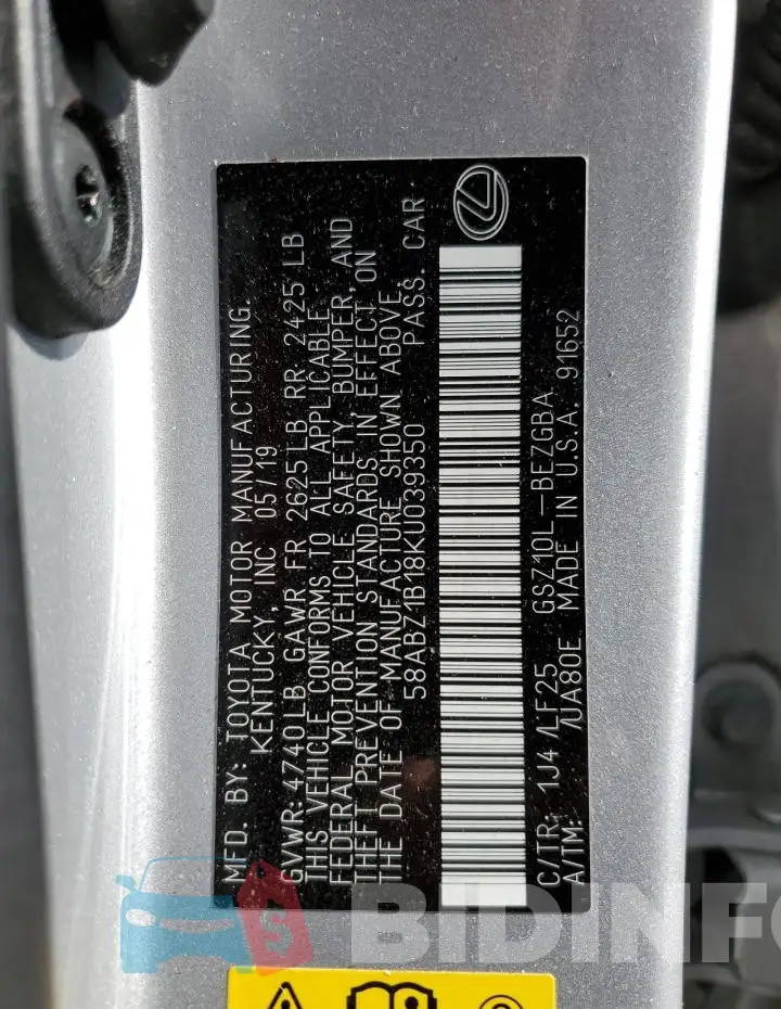 58ABZ1B18KU039350 Photo# 12