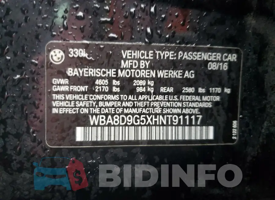 WBA8D9G5XHNT91117 Photo# 12