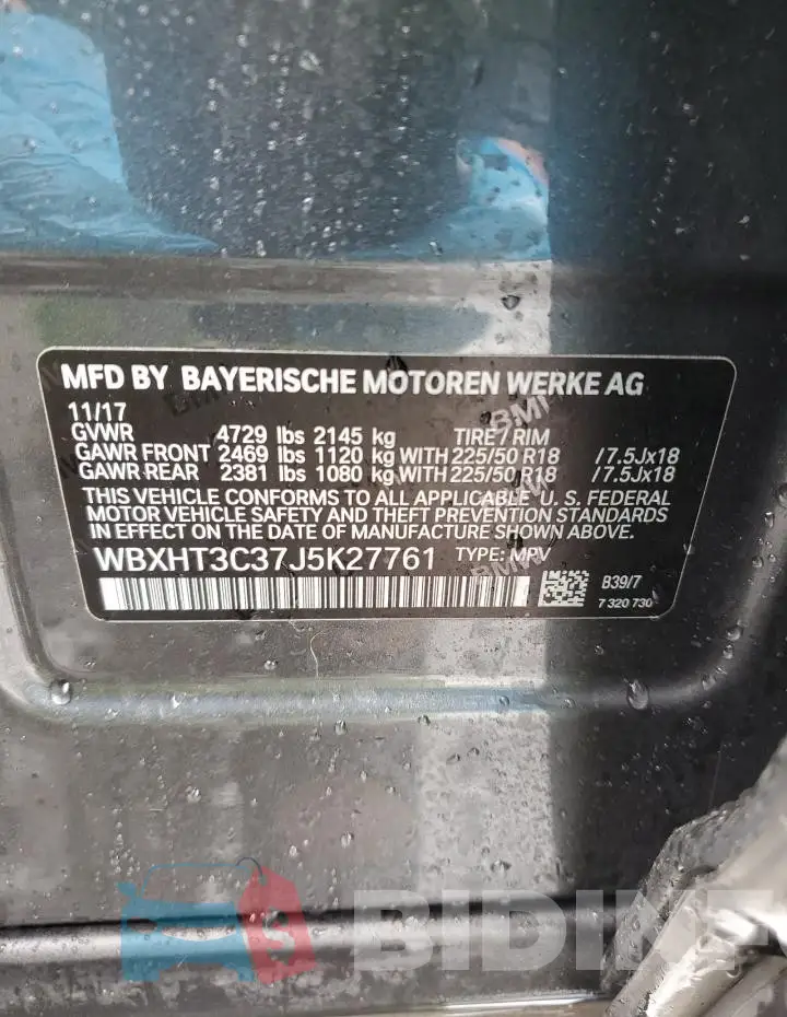 WBXHT3C37J5K27761 Photo# 13