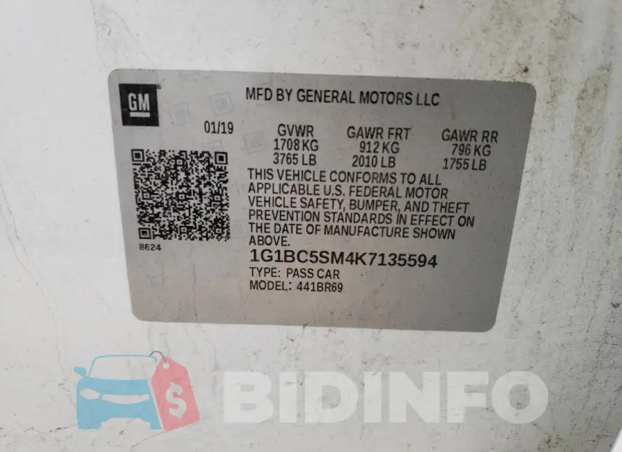 1G1BC5SM4K7135594 Photo# 12