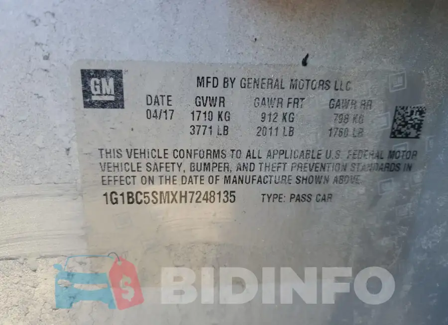1G1BC5SMXH7248135 Photo# 12