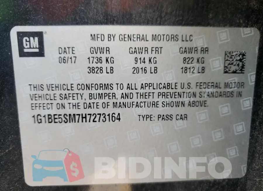 1G1BE5SM7H7273164 Photo# 12