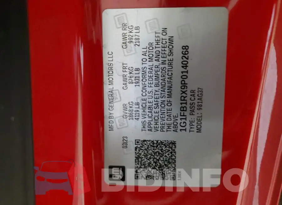 1G1FB1RX9P0140268 Photo# 12