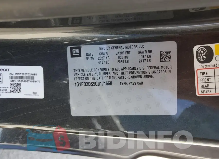 1G1FD3DS5G0171650 Photo# 12
