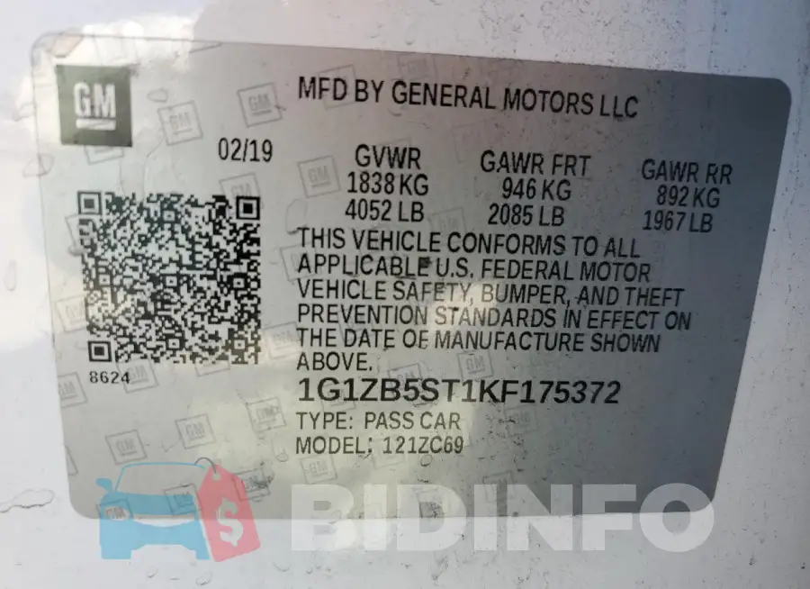1G1ZB5ST1KF175372 Photo# 12