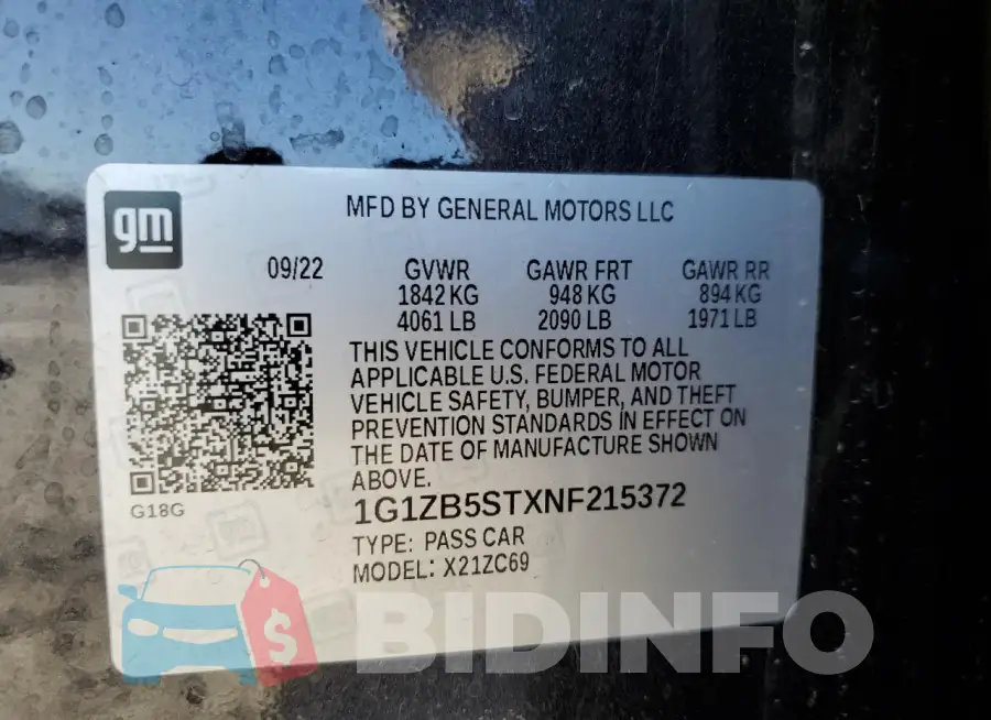 1G1ZB5STXNF215372 Photo# 12