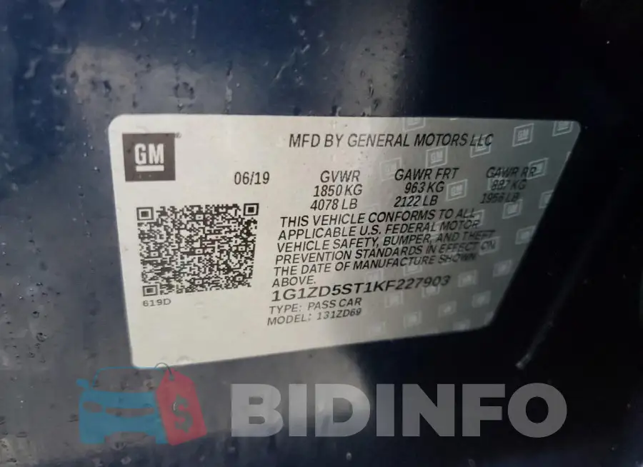 1G1ZD5ST1KF227903 Photo# 13