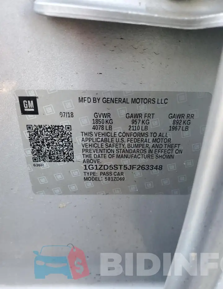 1G1ZD5ST5JF263348 Photo# 12