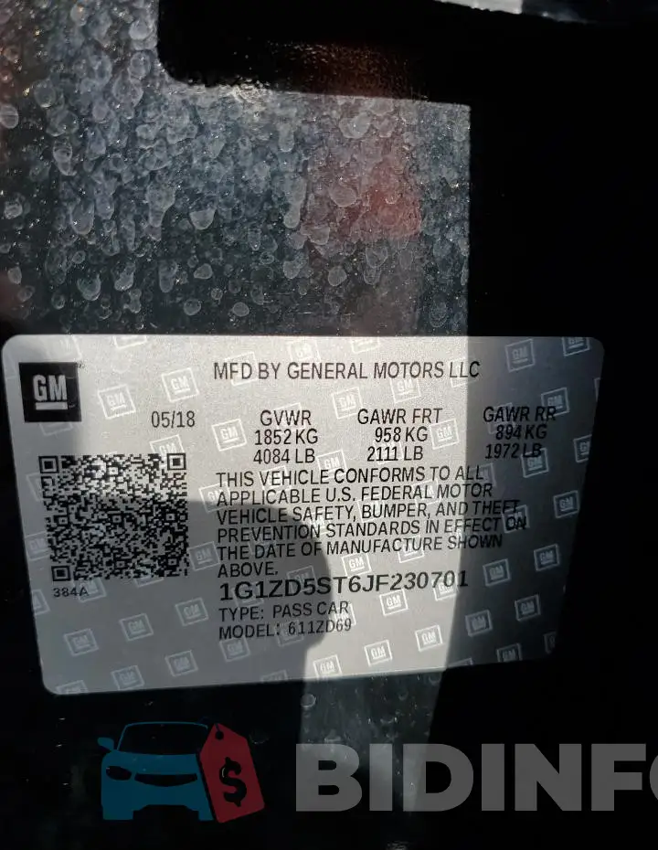 1G1ZD5ST6JF230701 Photo# 12
