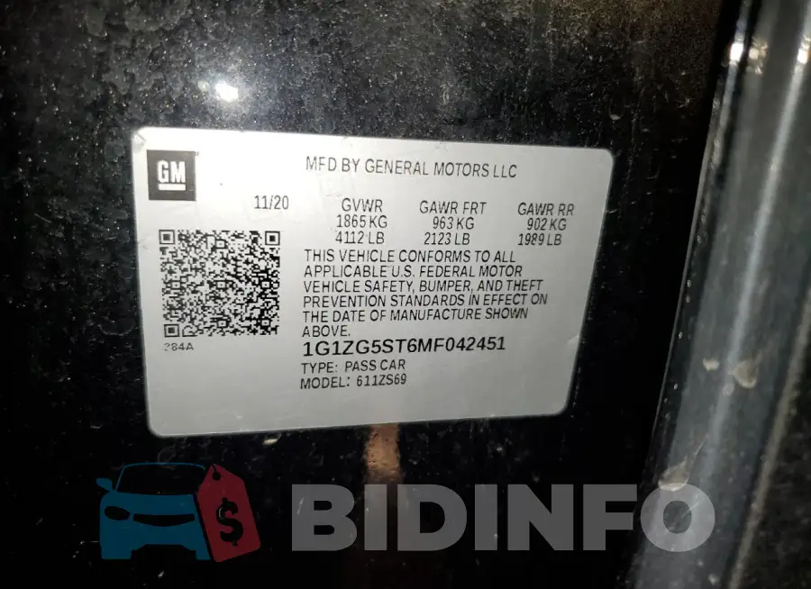 1G1ZG5ST6MF042451 Photo# 13