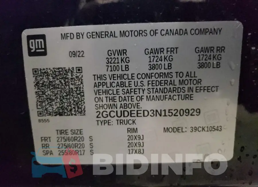 2GCUDEED3N1520929 Photo# 13