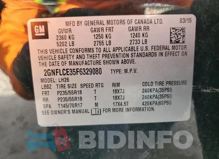 2GNFLCE35F6329080 Photo# 13