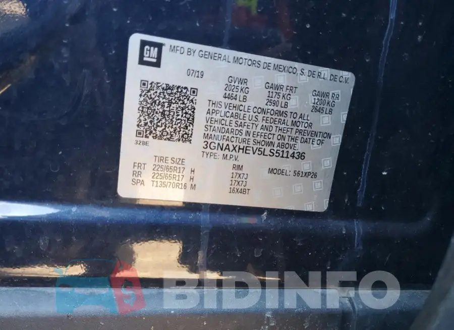 3GNAXHEV5LS511436 Photo# 13
