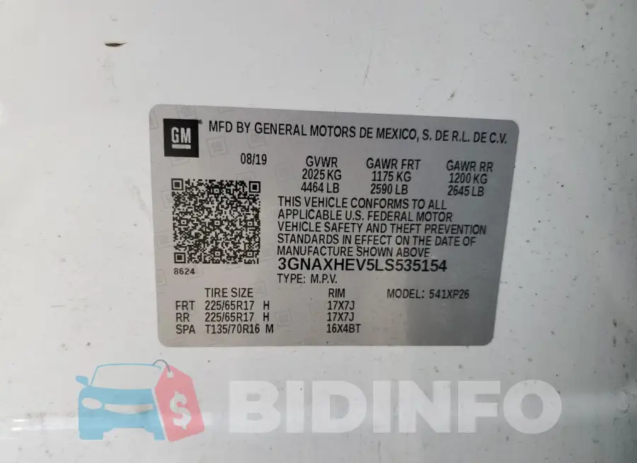 3GNAXHEV5LS535154 Photo# 13