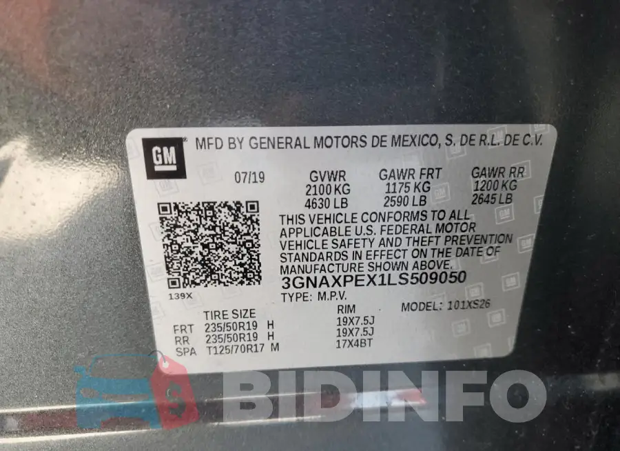 3GNAXPEX1LS509050 Photo# 13