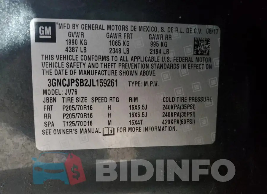 3GNCJPSB2JL159261 Photo# 13