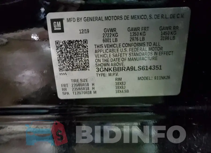 3GNKBBRA9LS614351 Photo# 14