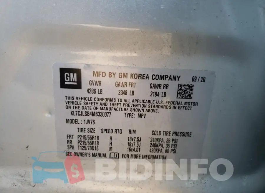 KL7CJLSB4MB330077 Photo# 13