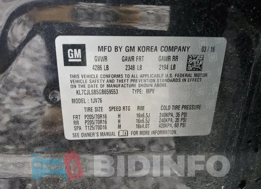 KL7CJLSB5GB659553 Photo# 13