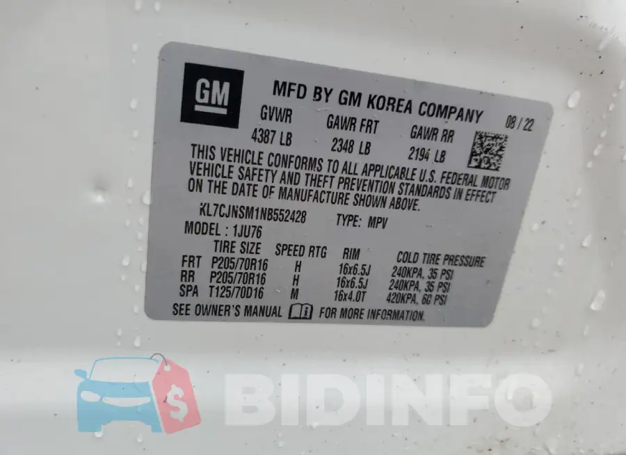 KL7CJNSM1NB552428 Photo# 13
