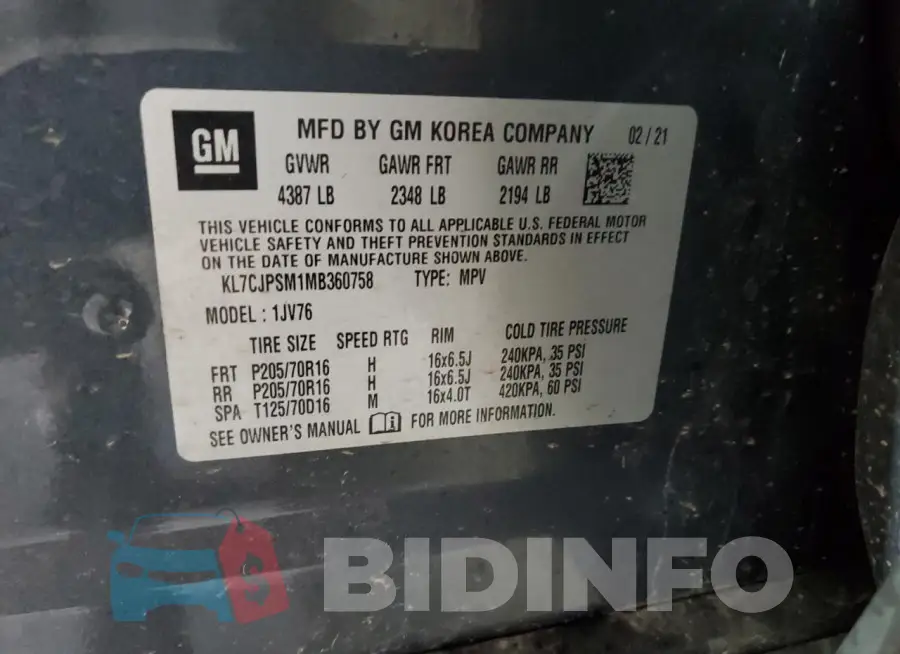 KL7CJPSM1MB360758 Photo# 13