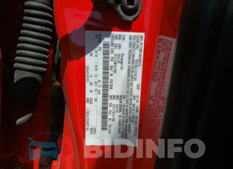1FADP3F29GL271032 Photo# 12