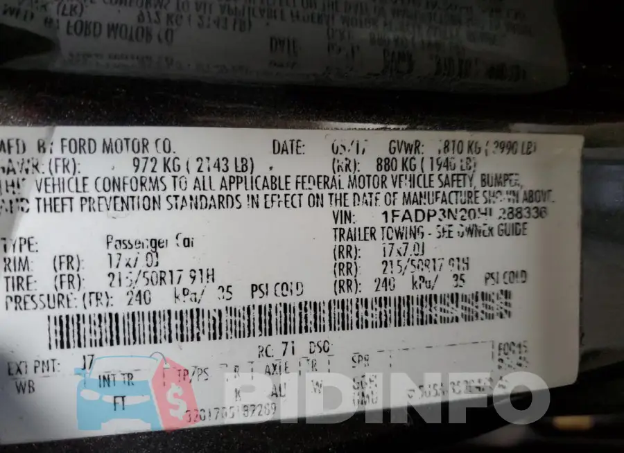 1FADP3N20HL288336 Photo# 12